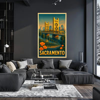 Sacramento Skyline Poster Modern City Wall Art