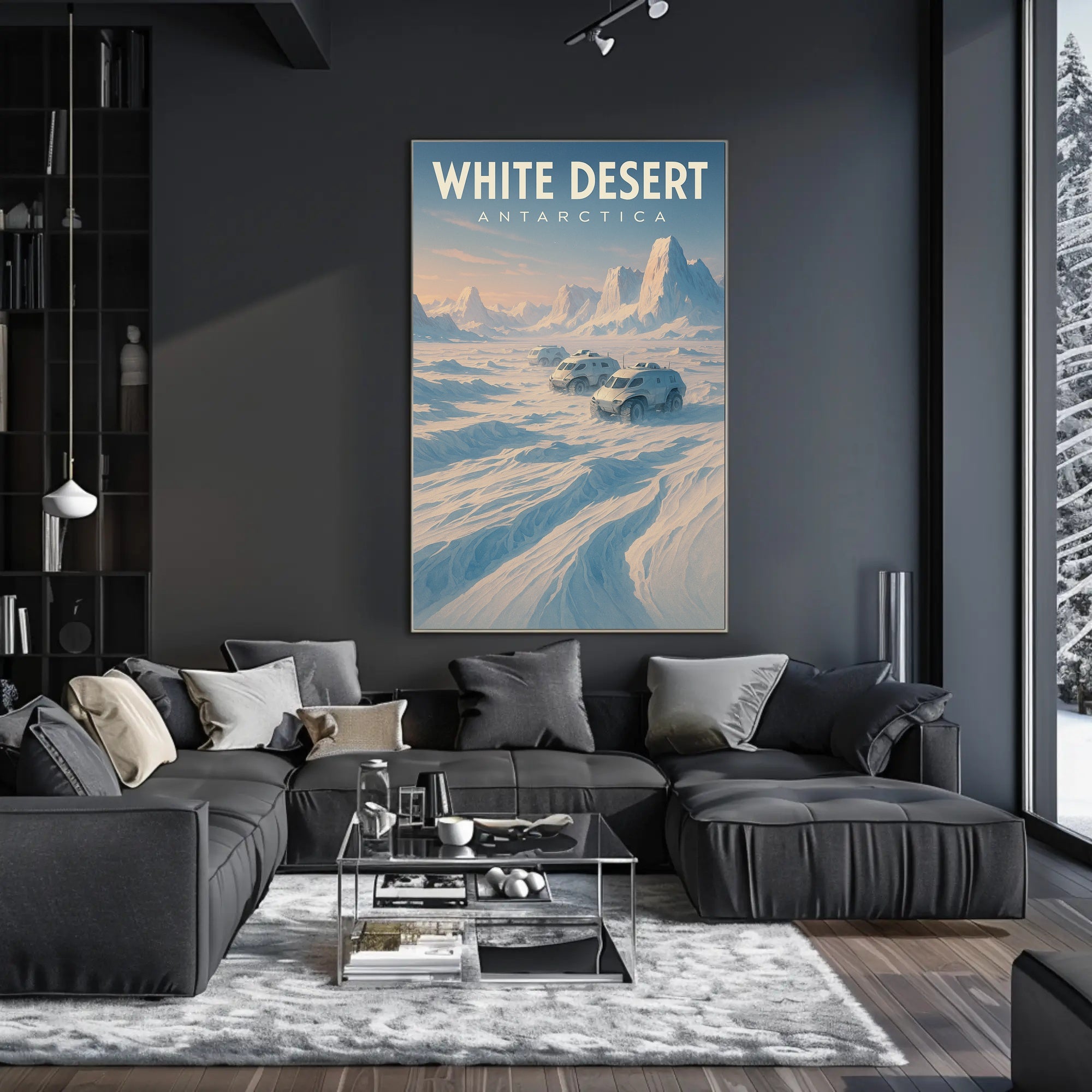 White Desert Antarctica Adventure Futuristic Sci-Fi Poster