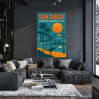 San Diego Where the Sun Meets the Sea Poster
