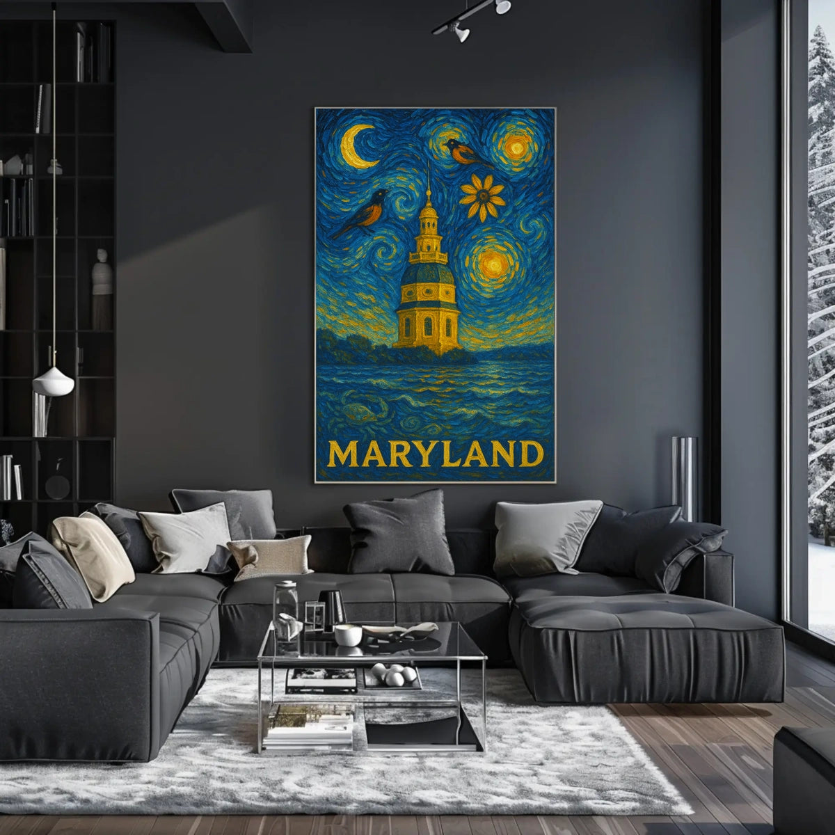 Maryland State House Van Gogh Artistic Heritage Poster
