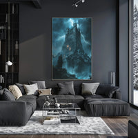 Dramatic Dark Fantasy Fortress Adventure Fantasy or Mythology Poster PosterGoat