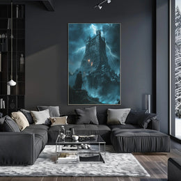 Dramatic Dark Fantasy Fortress Adventure Fantasy or Mythology Poster PosterGoat
