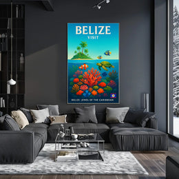Visit Belize Jewel of the Caribbean Poster