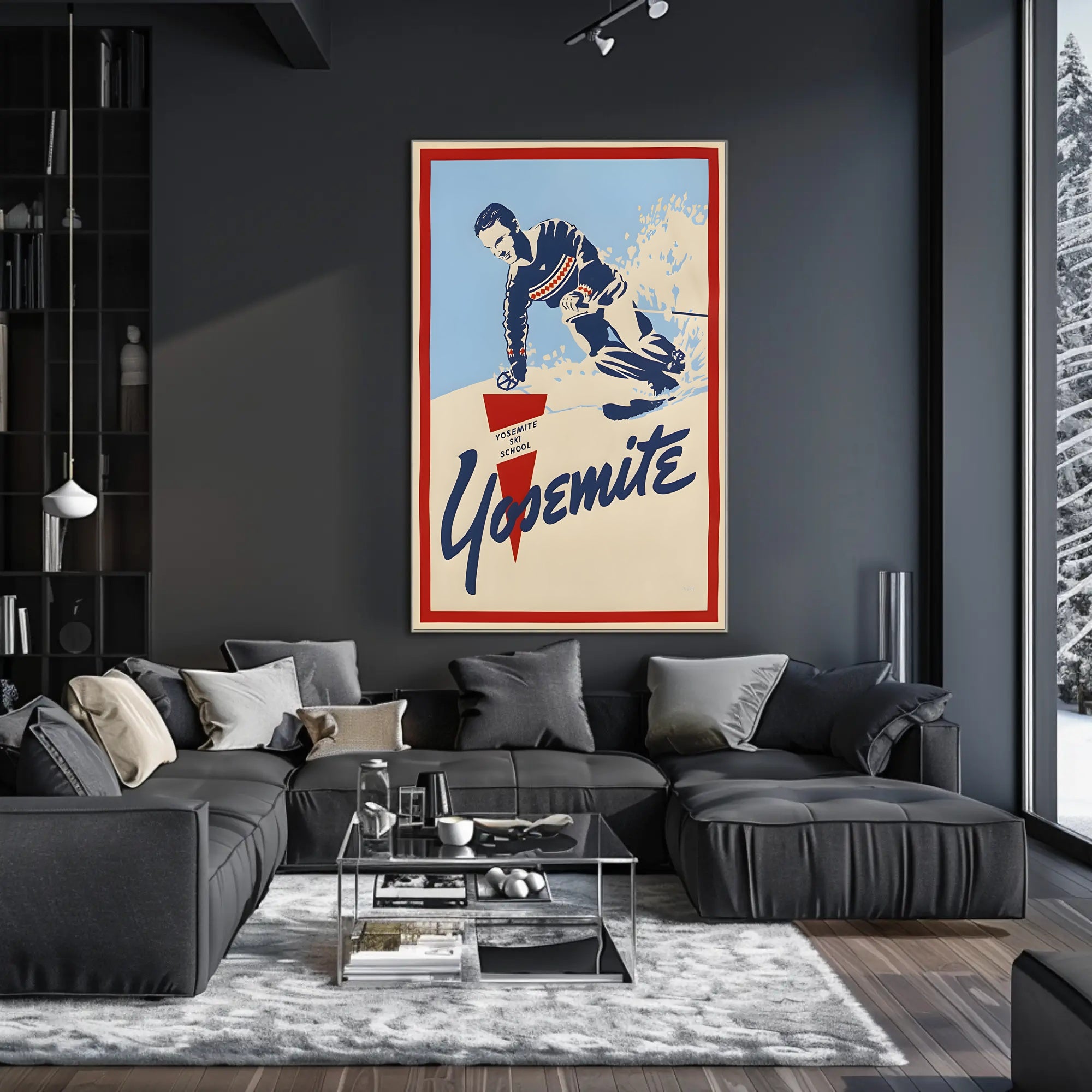 Yosemite Ski School Vintage-Style Sports Poster PosterGoat
