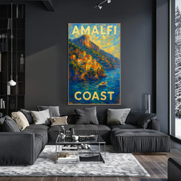 Amalfi Coast Poster Wall Art Coastal Decor Italy 18x24 Inches
