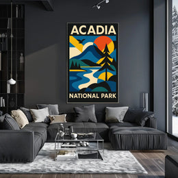 Acadia National Park Scenic Wilderness Adventure Coastal Sunrise Seascape Wall Art Poster