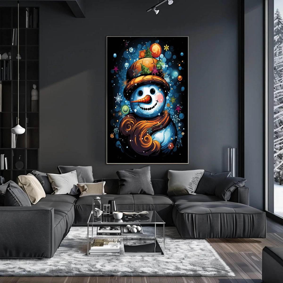 Colorful Snowman Art Print: Abstract, Artistic, or Pop Culture Poster