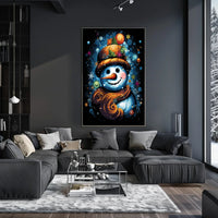 Colorful Snowman Art Print: Abstract, Artistic, or Pop Culture Poster