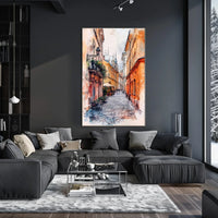 Vivid City Scene Lviv Old Town Street View Ukraine Poster