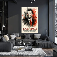 Ronald Reagan 40th President Retro 80s Poster