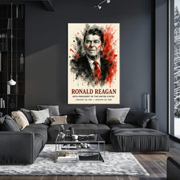 Ronald Reagan 40th President Retro 80s Poster