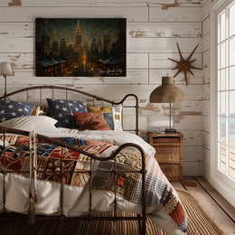 New York City Skyline at Night Poster