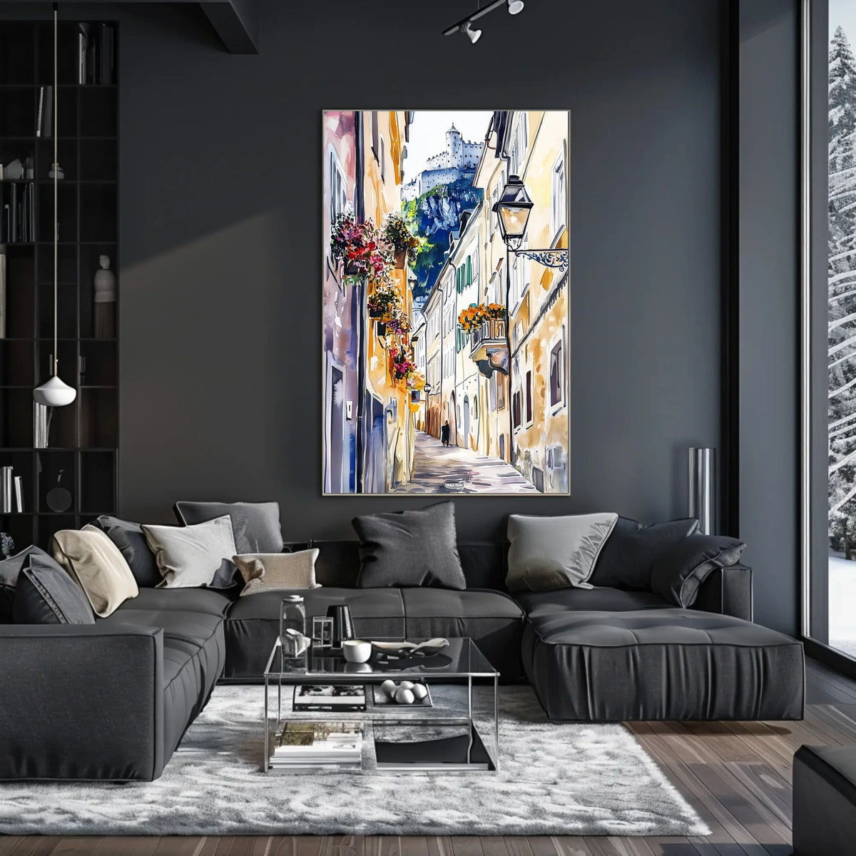 Austria Salzburg Old Town with Fortress Poster