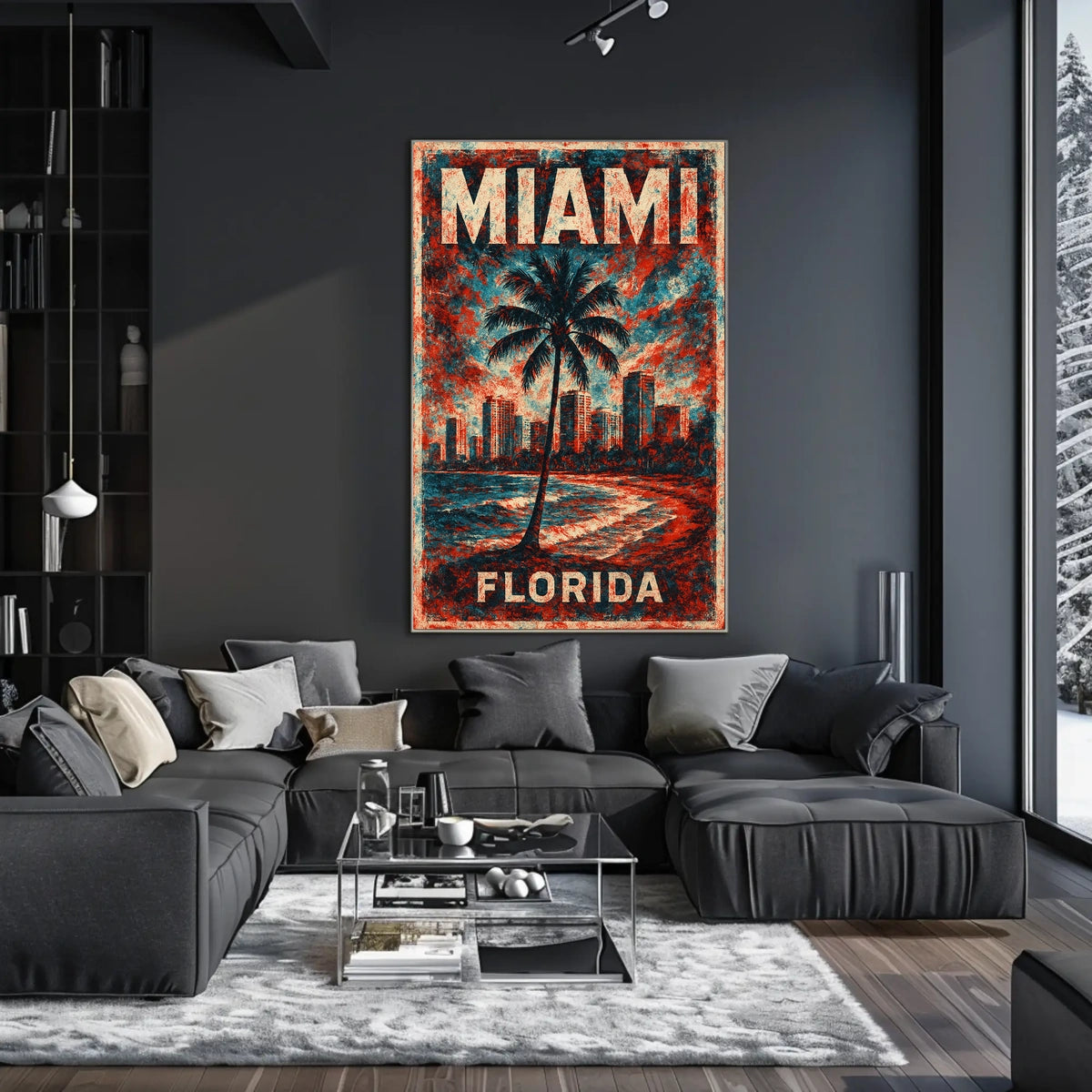 Miami Vibes Tropical Retro Wall Art Poster