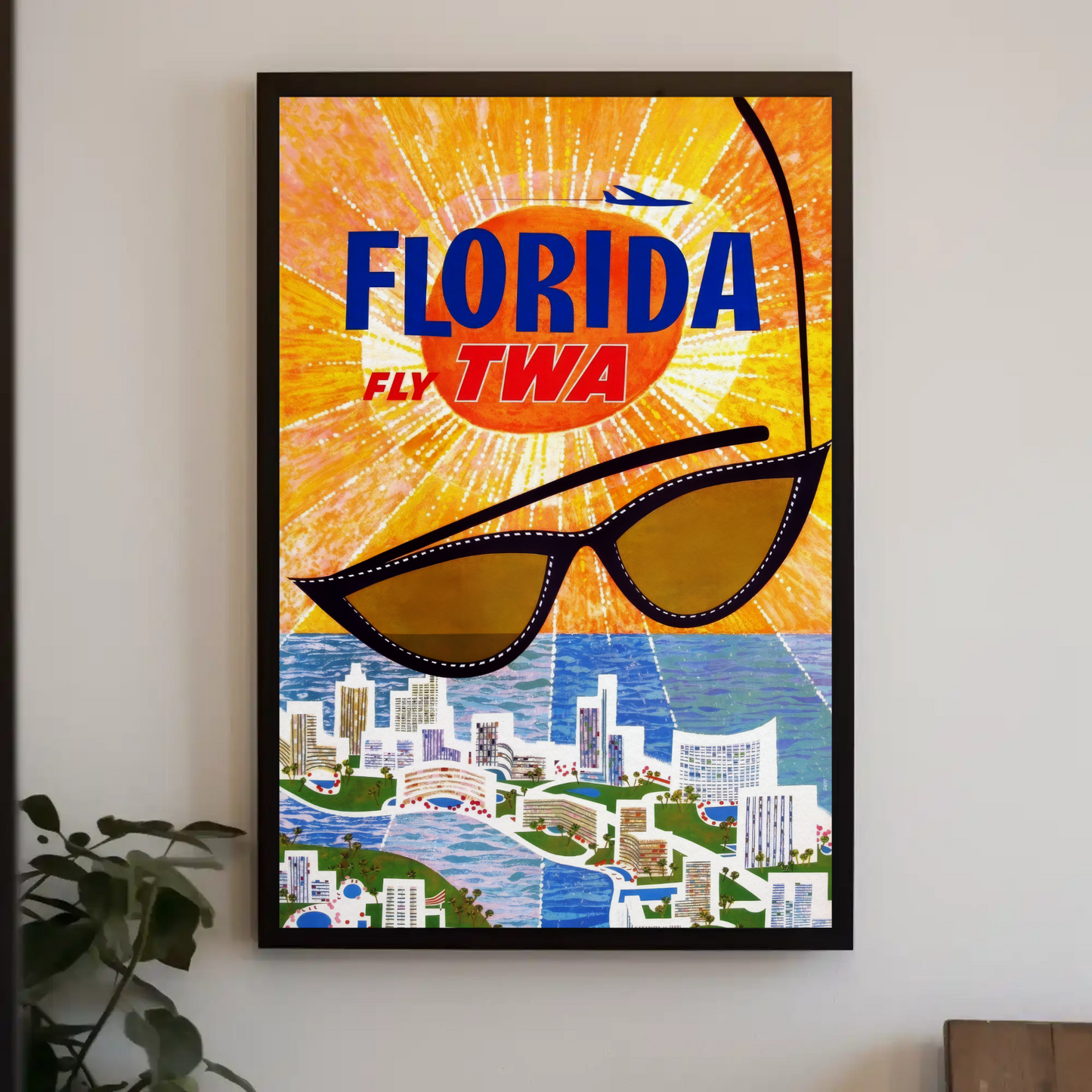 Fly TWA to Florida Travel Poster by David Klein