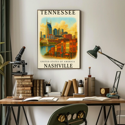 Tennessee, Nashville Signature Series Vintage Travel Poster