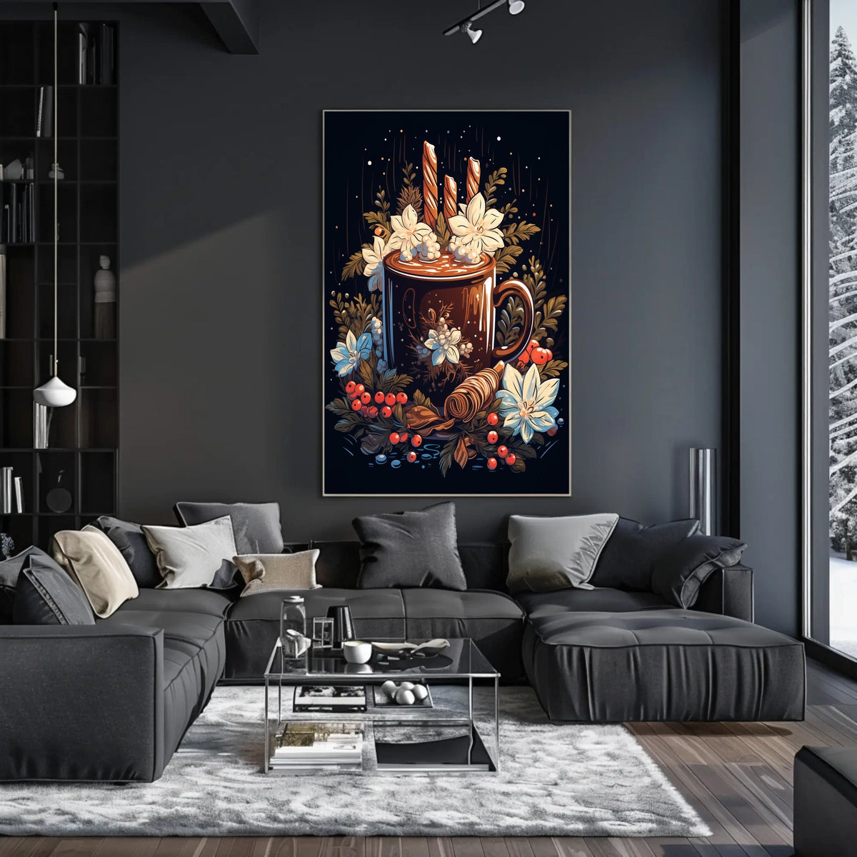 Cozy Holiday Beverage Art Print - Abstract or Artistic Poster