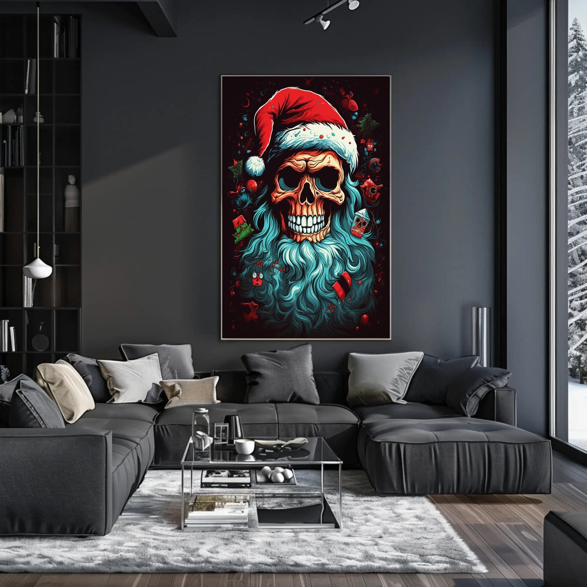 Festive Skull Santa Poster