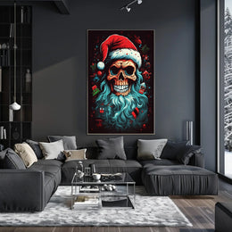 Festive Skull Santa Poster