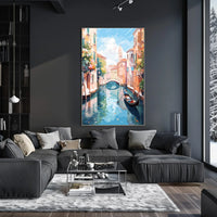 Venice Canal Gondola Scene Vintage Travel Poster
