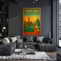 Thailand's Exotic Beauty Vintage Travel Poster