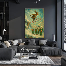 Reindeer Ski Jump Poster