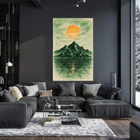 Surreal Abstract Landscape with Futuristic Touches Artistic Poster