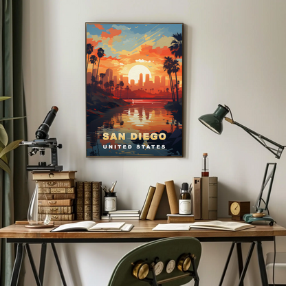 San Diego Vintage Travel Poster