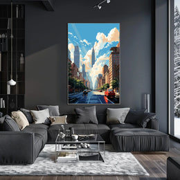 Lively Urban New York Scene Travel Poster