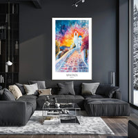 Mykonos Watercolor Dreamscape: Idyllic Travel Poster PosterGoat