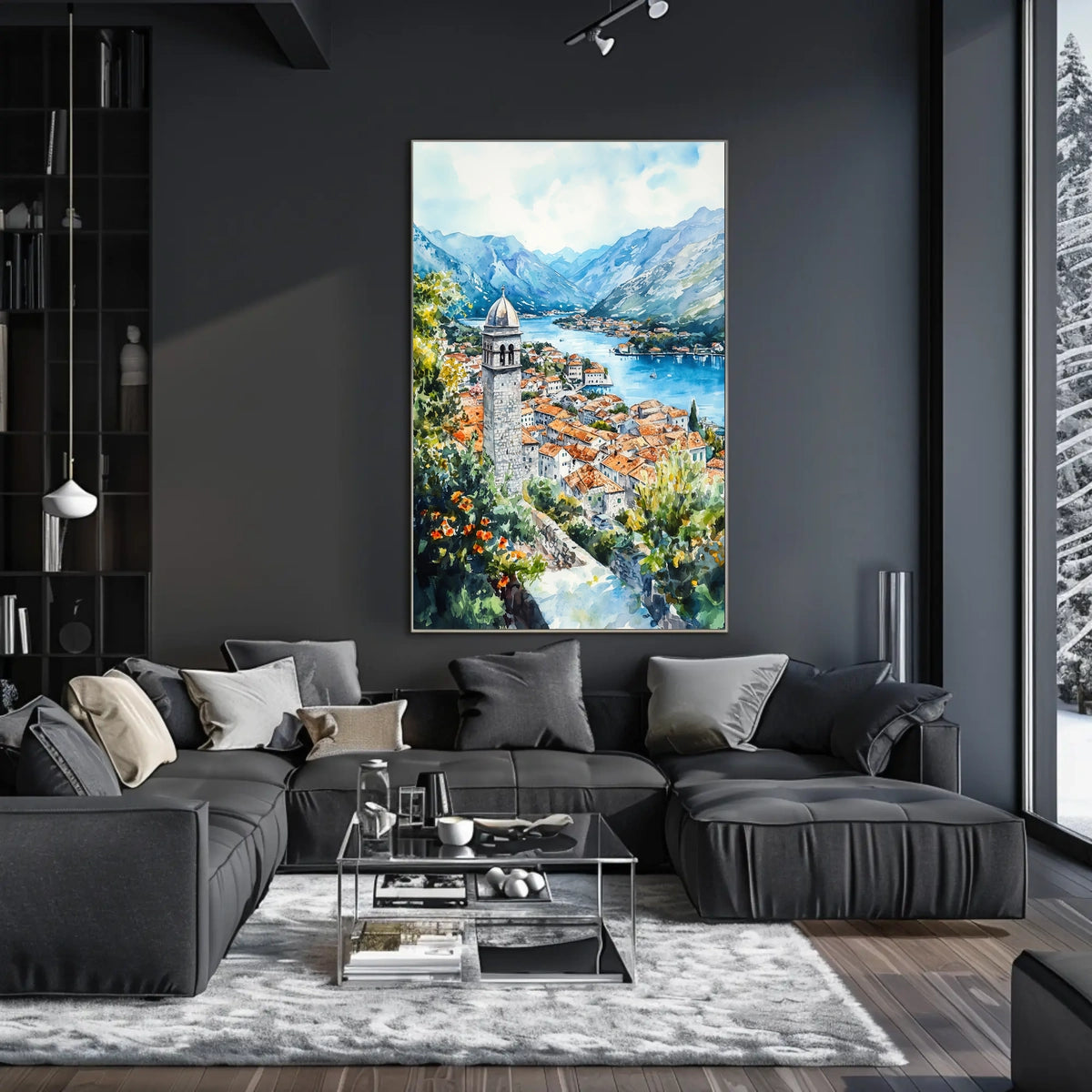 Montenegro Kotor Old Town and Bay View Poster