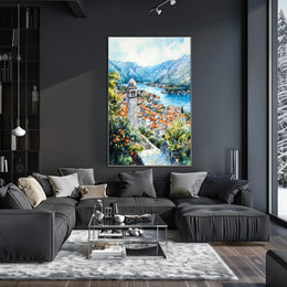 Montenegro Kotor Old Town and Bay View Poster