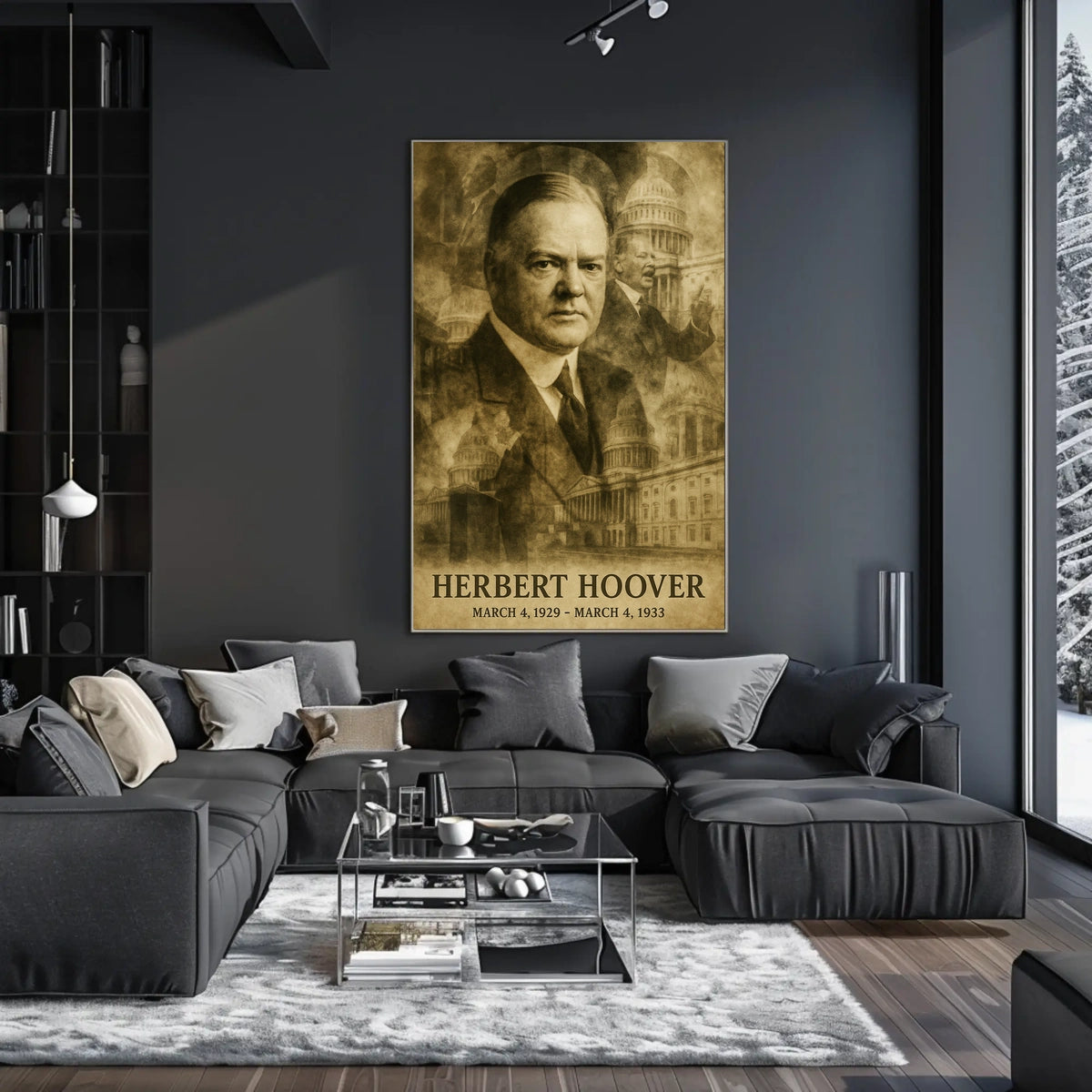 Herbert Hoover 31st President of the United States Double Exposure Poster