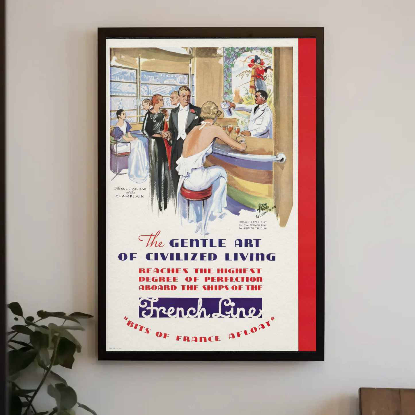 French Line Travel Poster