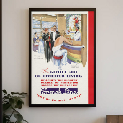 French Line Travel Poster