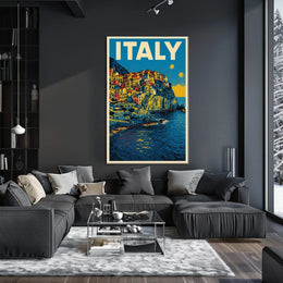Vibrant Italy Coastline Poster