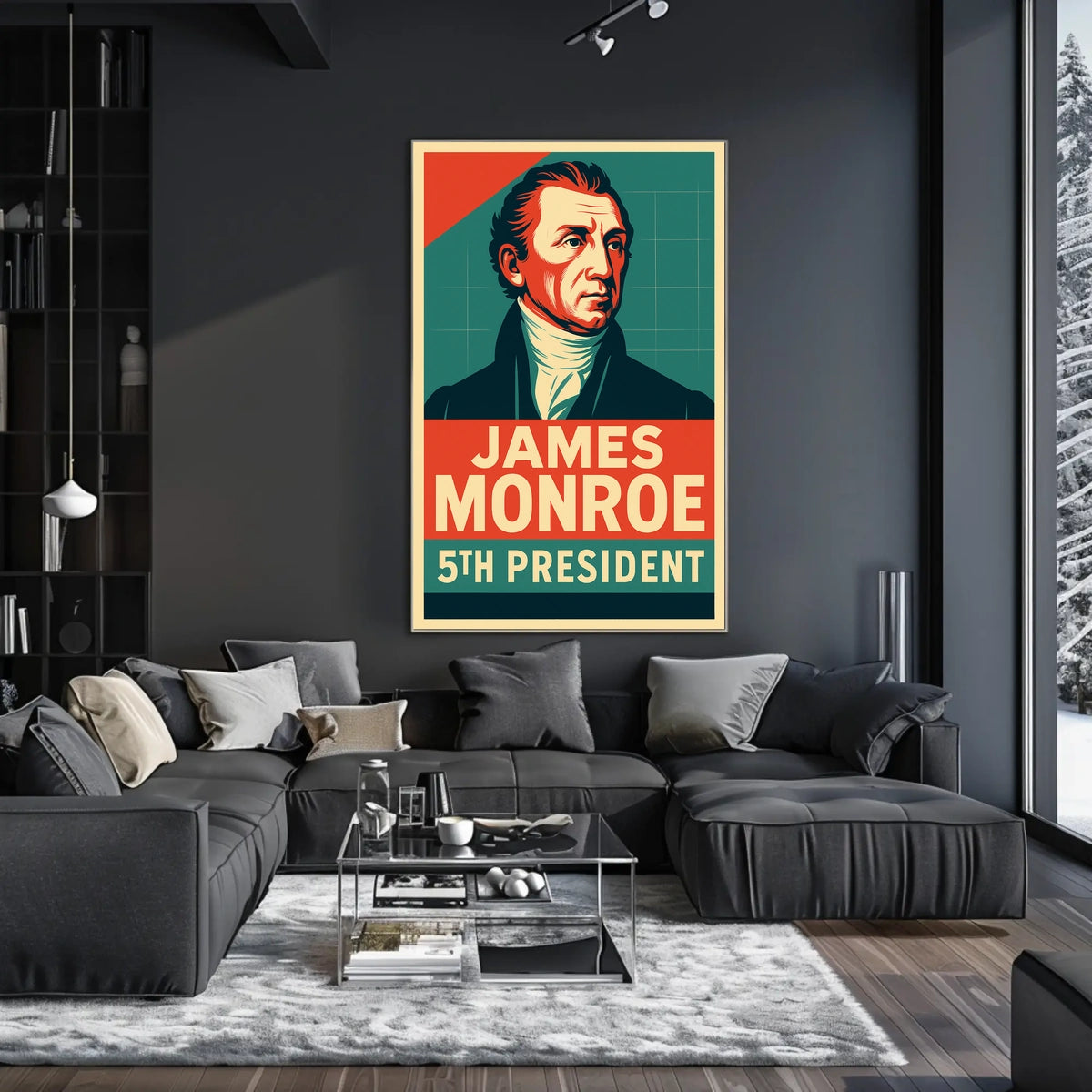 James Monroe 5th President Patriotic Oil Painting Poster