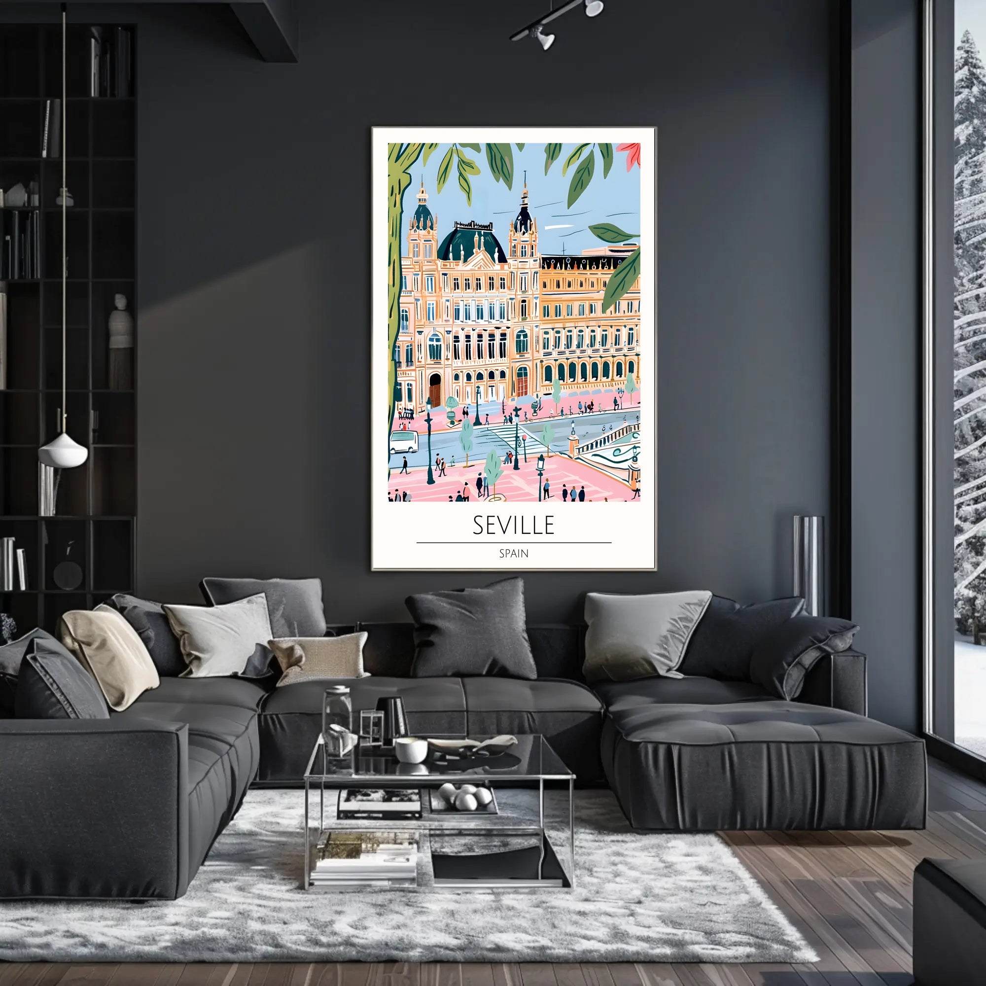 Seville Architectural Illustration Poster PosterGoat