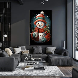 Cozy Winter Snowman Poster