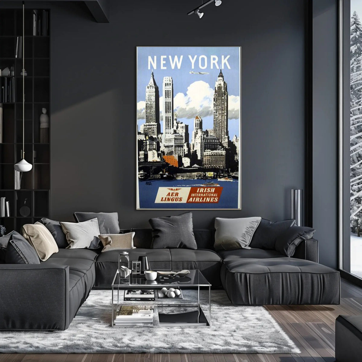 New York City Poster Vintage Travel Cityscape Wall Art