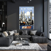 New York City Poster Vintage Travel Cityscape Wall Art