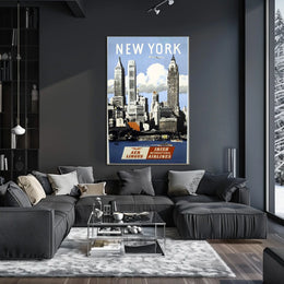 New York City Poster Vintage Travel Cityscape Wall Art