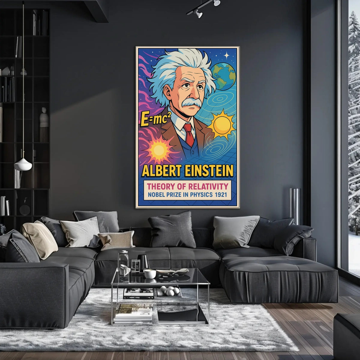 Albert Einstein Relativity Vintage Science Poster