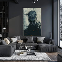 Dark Fantasy Poster: Mysterious Eyes, Abstract Background PosterGoat