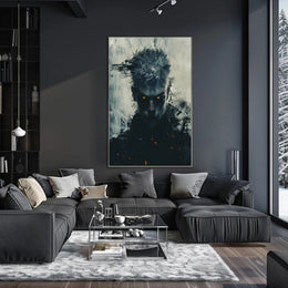 Dark Fantasy Poster: Mysterious Eyes, Abstract Background PosterGoat