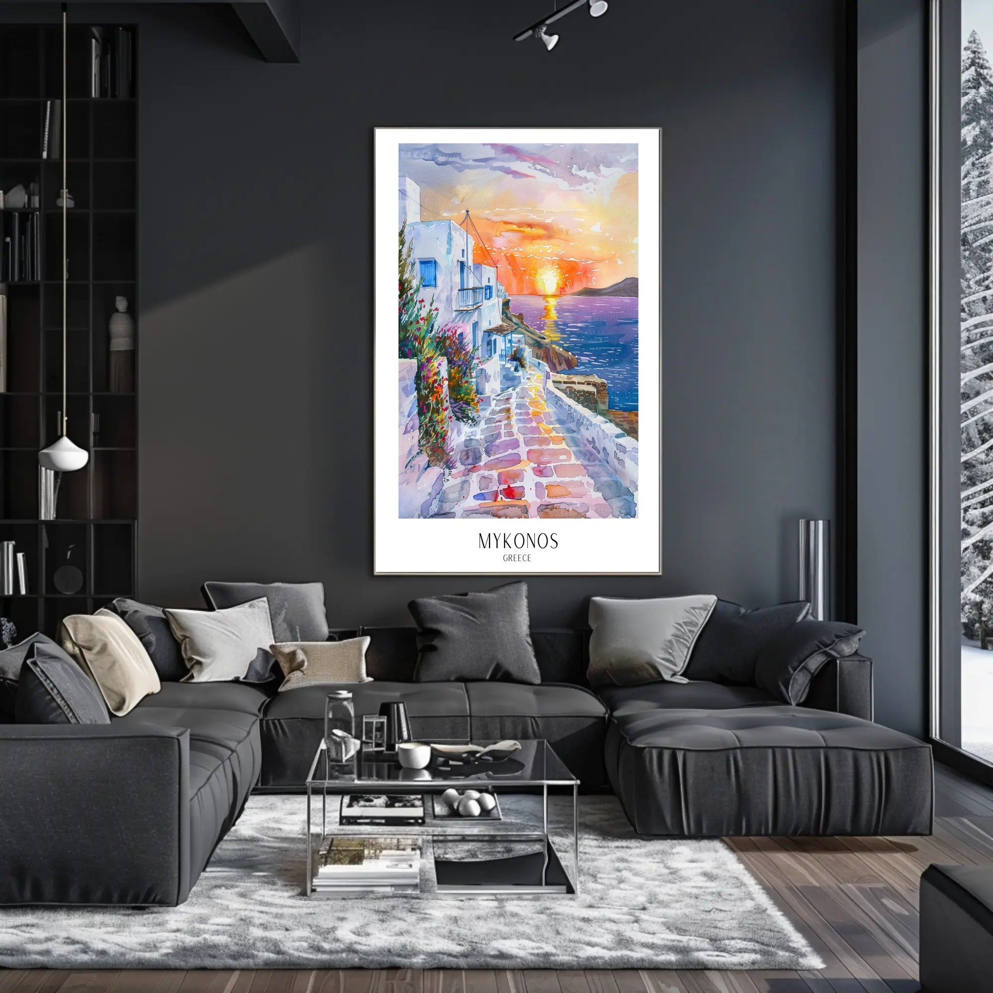 Mykonos Sunset Mediterranean Charm Travel Poster PosterGoat
