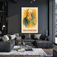 Archimedes Watercolor Portrait: Ancient Greek Inspiration Poster