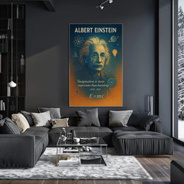 Einstein Inspirational Quote Vintage Art Motivational or Quote Poster