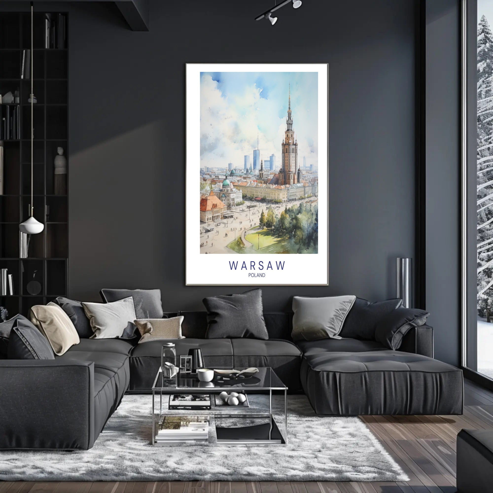 Warsaw Skyline Poster PosterGoat