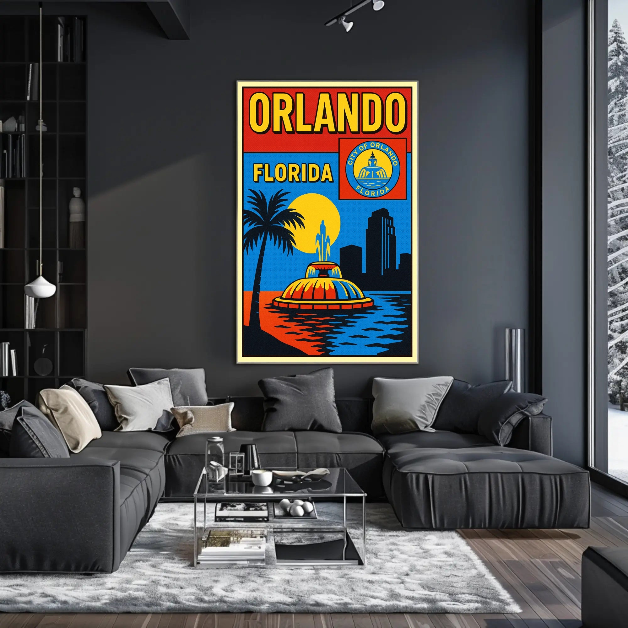 Orlando, Florida Vibrant Cityscape Poster PosterGoat